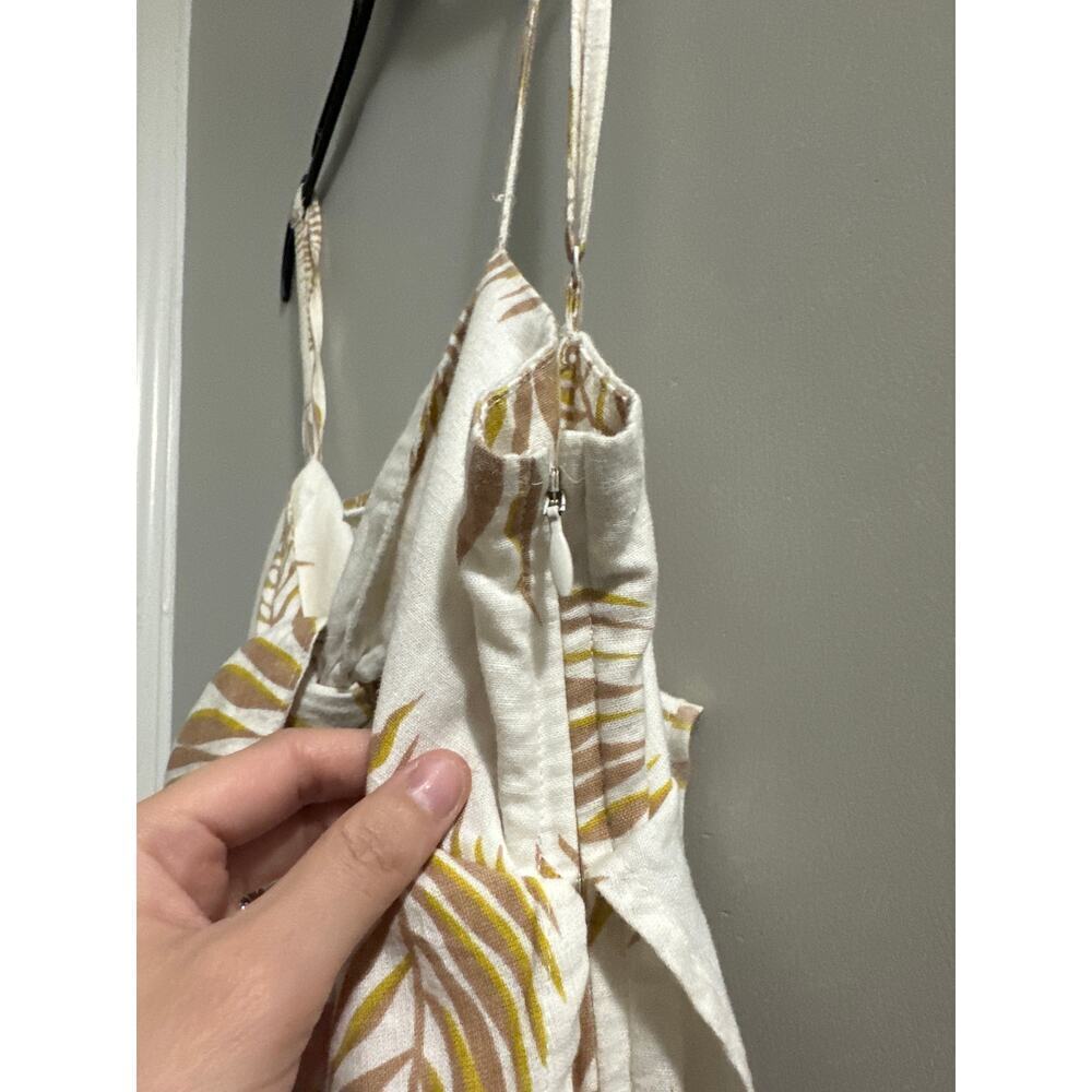 🔴Billabong x Sincerely Jules Twist Flirt White Palm Print Tie-Front Jumpsuit - Picture 6 of 10